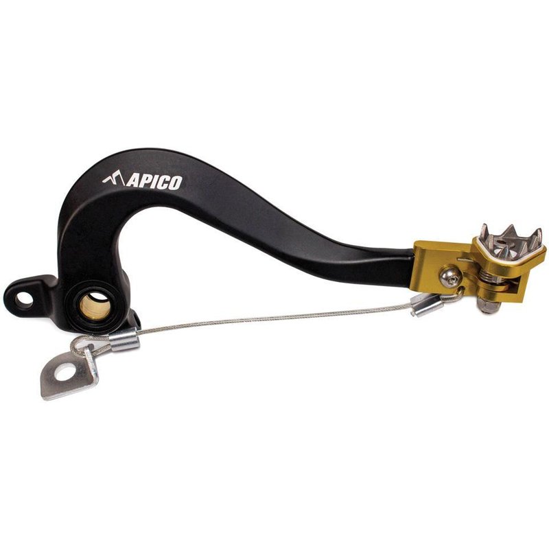 BPF401 BLACK/YELLOW - Apico Forged Brake Pedal For Suzuki RM125 1993-2000 Black/yellow