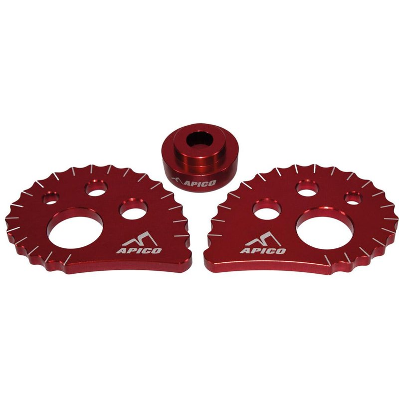 AT SNAILCAM W/S RD OS - Apico 20mm Oversize Snail Cams With Spacer Red
