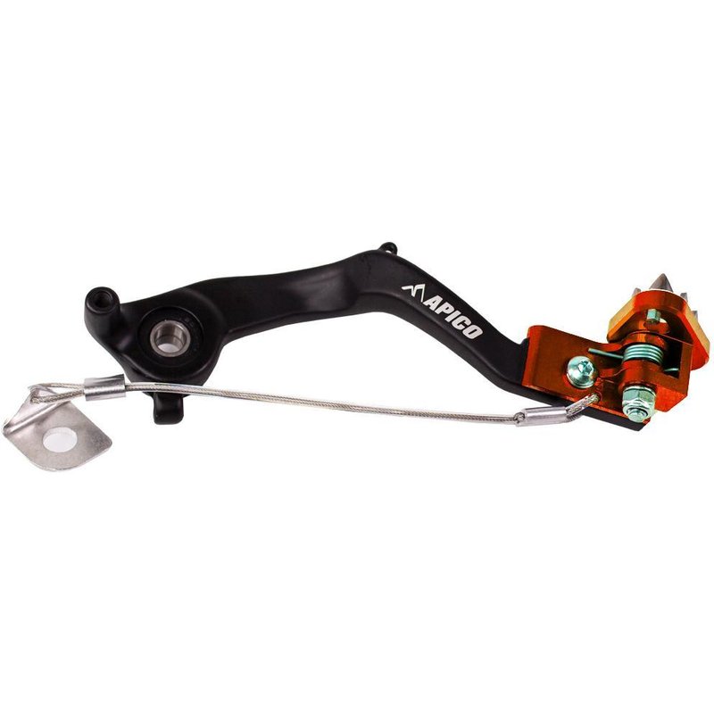 BPF511 BLACK/ORANGE - Apico Forged Brake Pedal For KTM SX65 2024-2025, Husqvarna TC65 2024-2025, Gas Gas MC65 2024-2025 Black/Orange