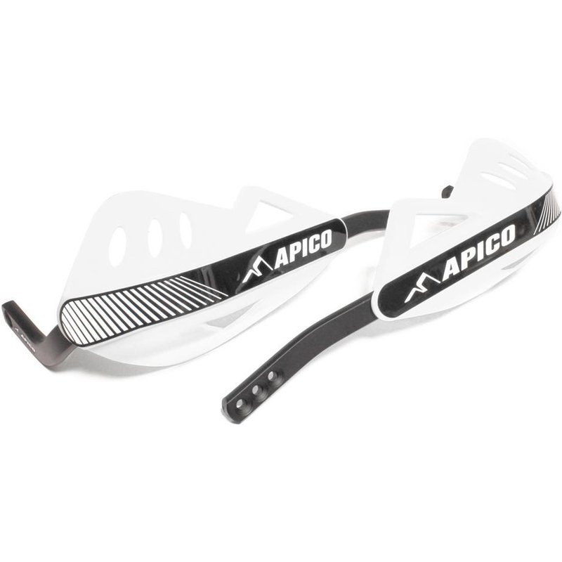 HG API WH - Apico Apico Enduro Hand Guards With Full Wrap Around Aluminium Frame White