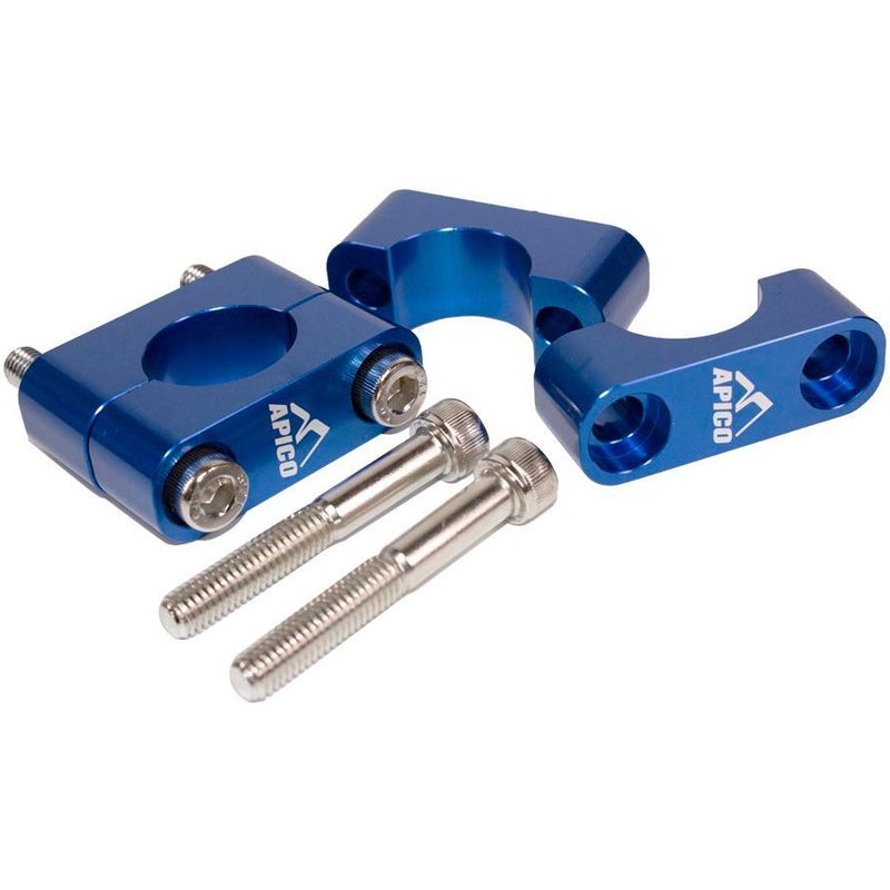HBTFATBAR M/KIT BU - Apico Trials Handlebar Mounting Kit For Oversized Bars 28.6mm Blue