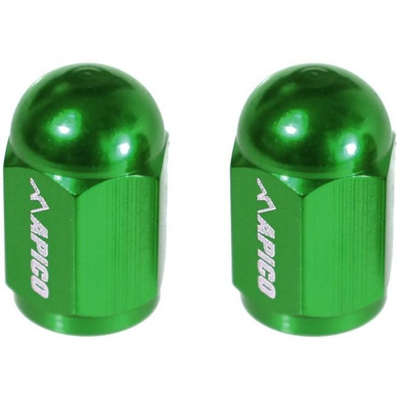 APVC CNC GRN - Apico CNC Aluminium Valve Cap 2-pack Green