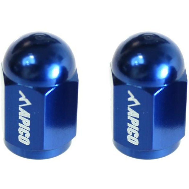 APVC CNC BLU - Apico CNC Aluminium Valve Cap 2-pack Blue