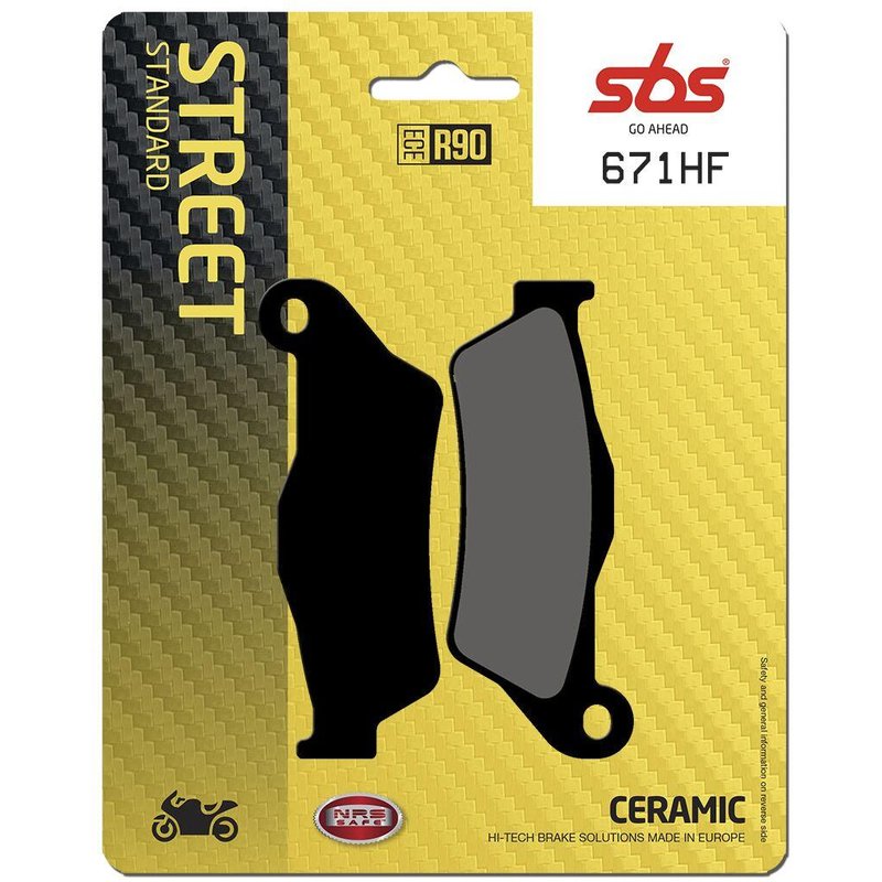 671HF - SBS HF Street Ceramic Organic Front Brake Pads For Sherco 4.5 450I 2005-2008