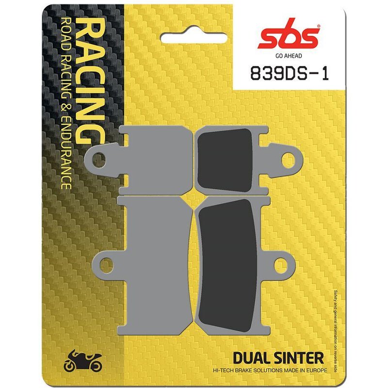 839DS-1 - SBS DS Dual Sintered Front Brake Pads For Yamaha YZF-R1 1000 2007-2014