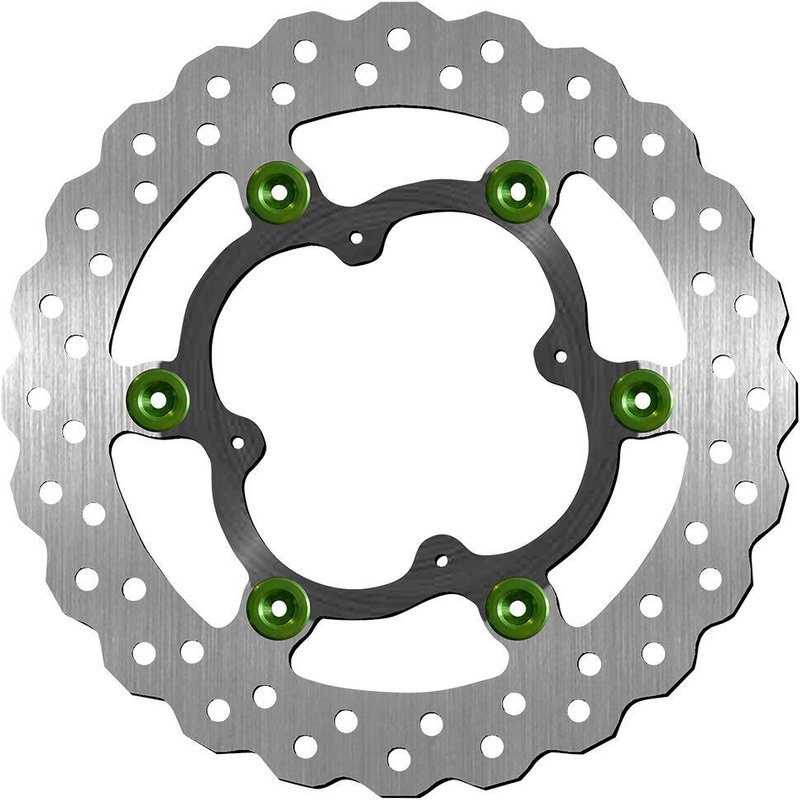 5054 - SBS Stainless Steel Front Brake Disc For KTM Freeride 250 R 2014-2017 - Black/Green/Silver
