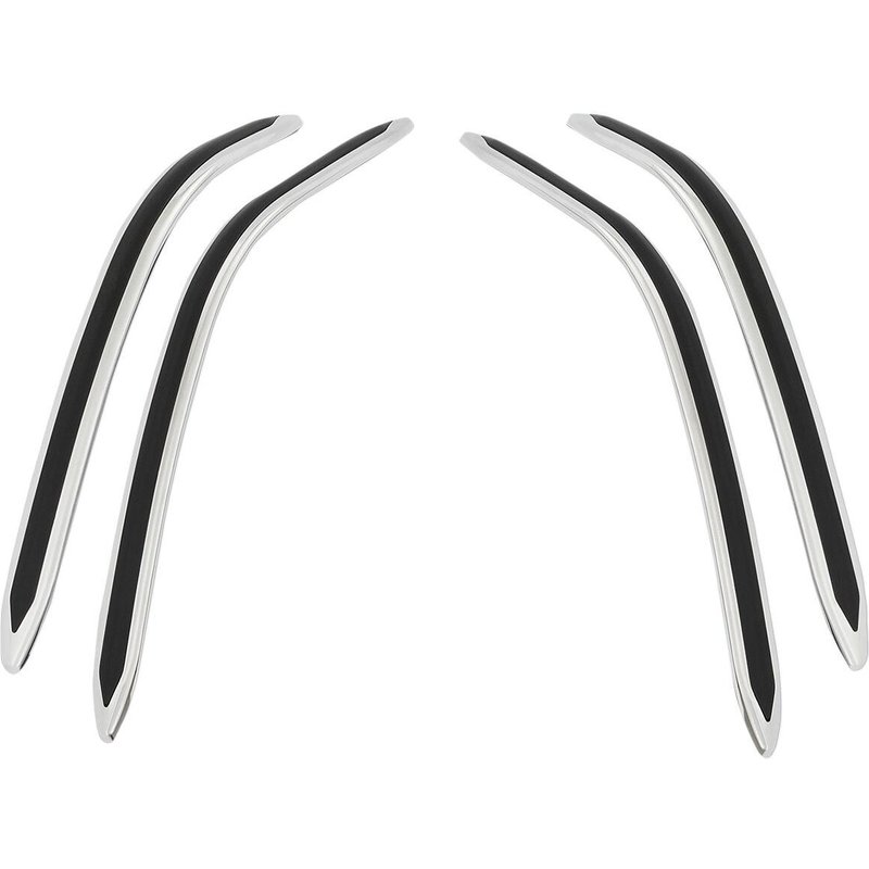 52-957 - Show Chrome Saddlebag Scuff Strips For Honda GL 1800 2018-2023 - Black/Silver
