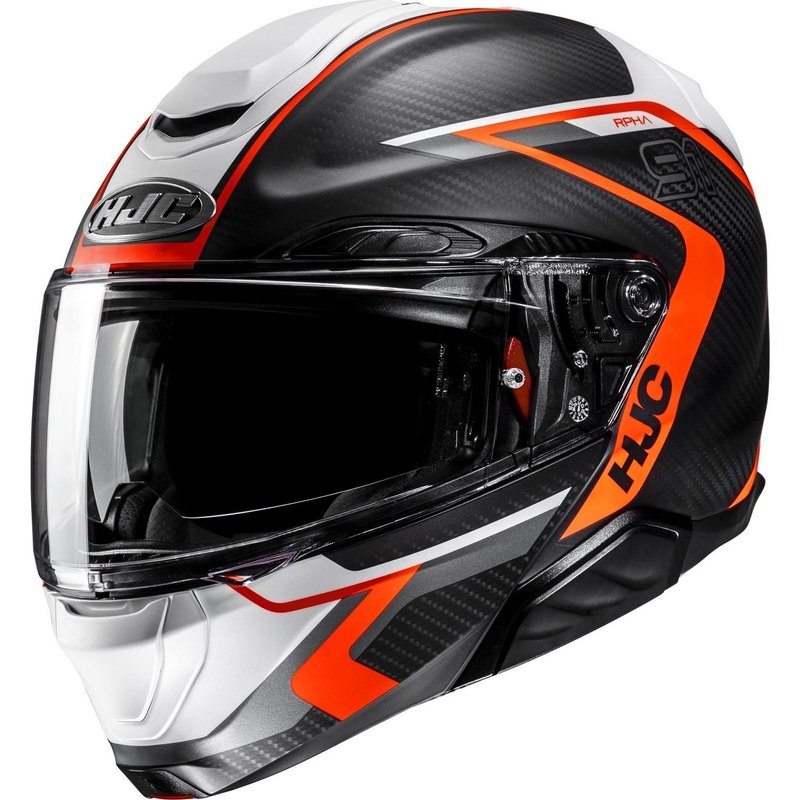 HJC RPHA 91 Carbon Lagos Flip Front Motorcycle Helmet - Orange