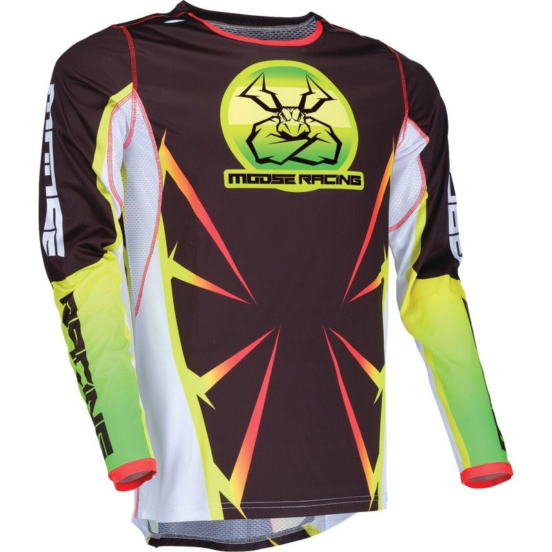 Moose Racing Agroid Jersey - Black/Green/White/Yellow