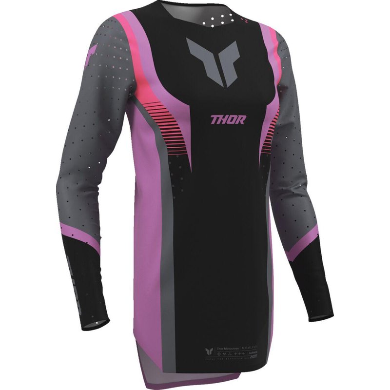 2911-0332 - Thor Womens Sportmode Velocity Jersey Medium - Black/Dark Grey/Pink/Purple