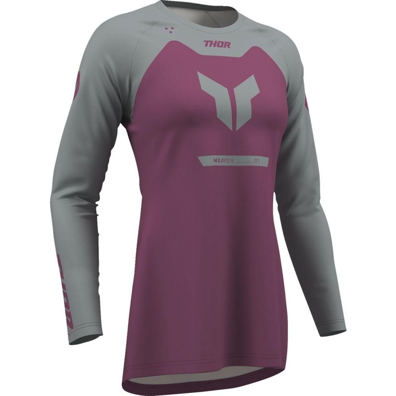 2911-0356 - Thor Womens Ridemode Menace Jersey X-Small - Grey/Purple