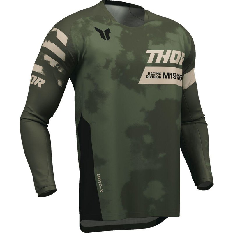 2910-8394 - Thor Launchmode Bleach Jersey Small - Black/Camo Green/Off-White