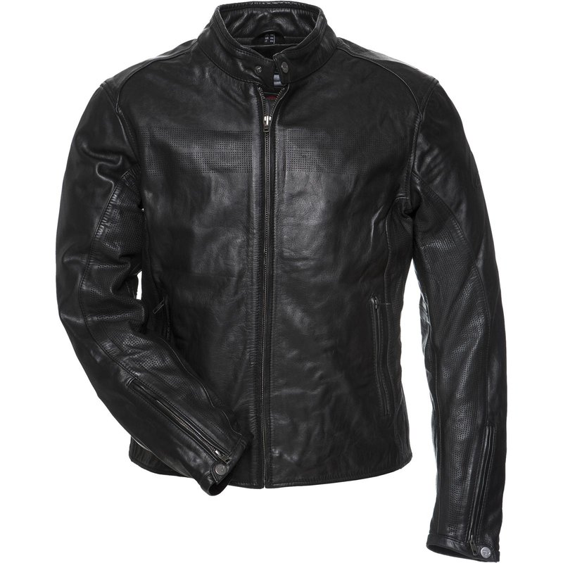 Black Notus Leather Motorcycle Jacket XL (44) Black