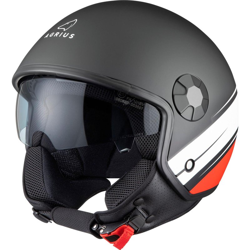 Agrius Score Conoid Open Face Motorcycle Helmet S Matt Black