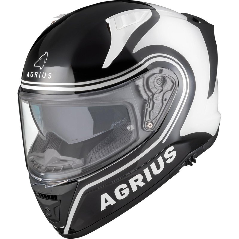 Agrius Storm Discharge Motorcycle Helmet L Gloss Black White