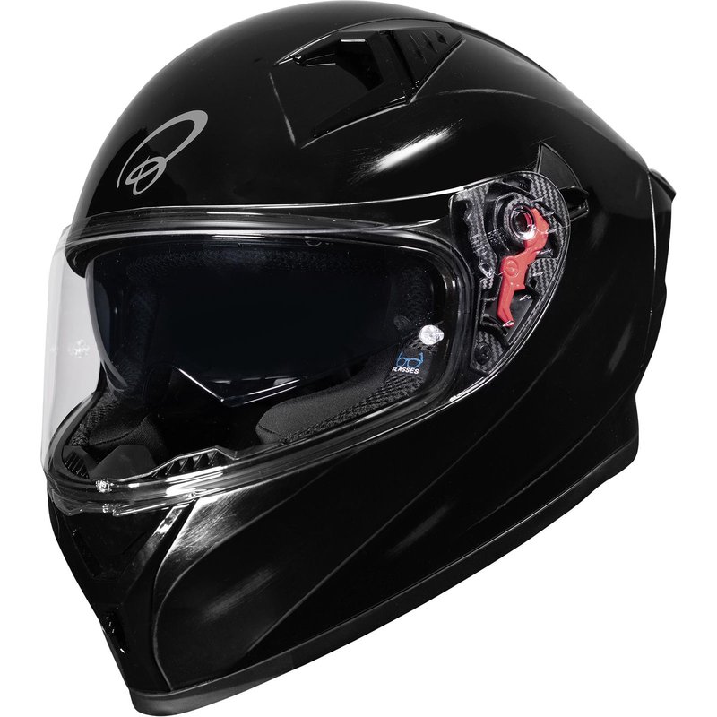 Black Atom Vintage Motorcycle Helmet L Gloss Polished Black