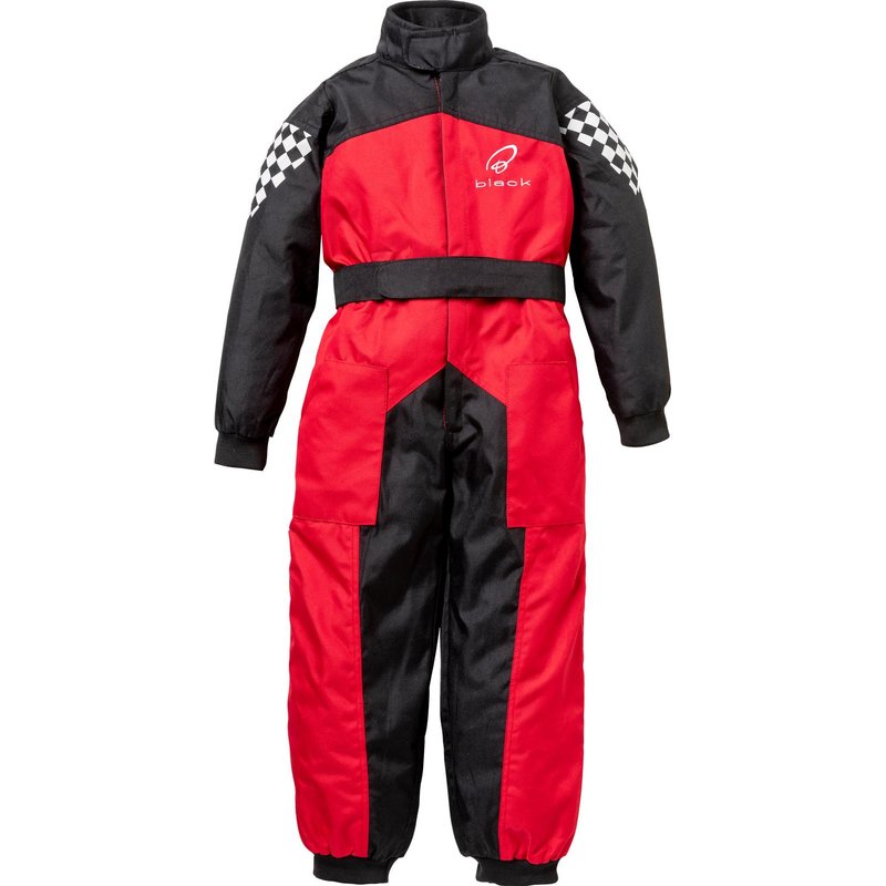 Black Kids FastTrack Race Suit L Black Red