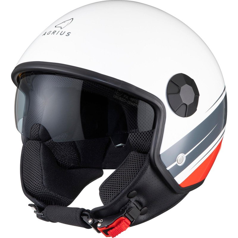 Agrius Score Conoid Open Face Motorcycle Helmet L Gloss White