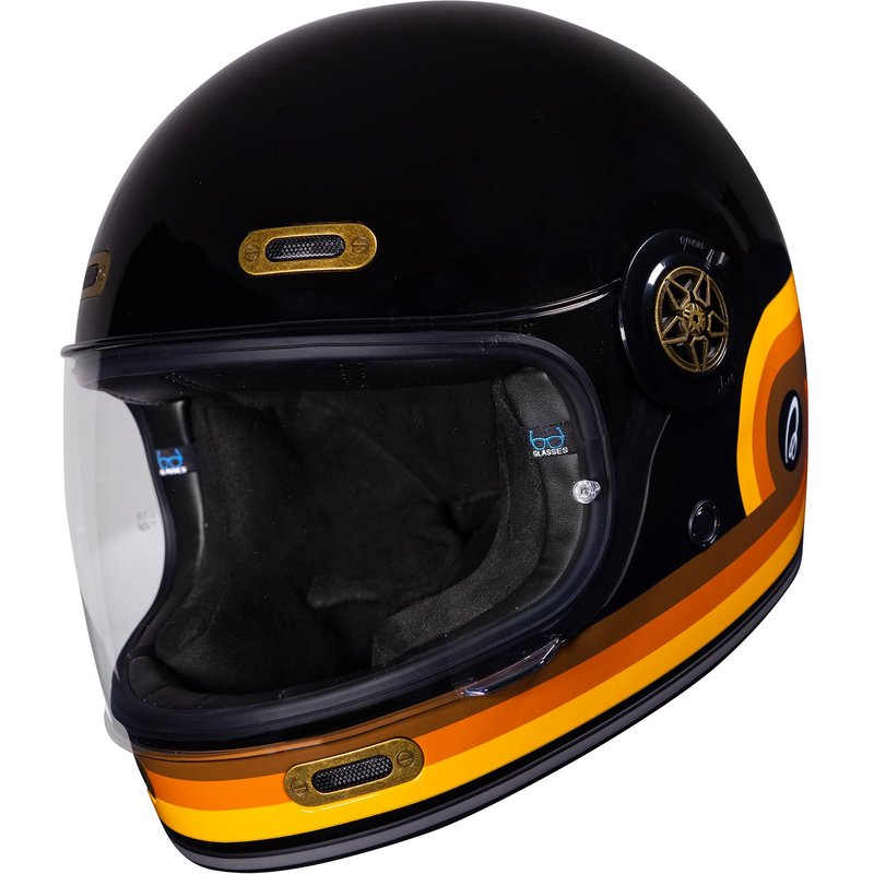 Black Orbit Retrograde Motorcycle Helmet XS Gloss Black