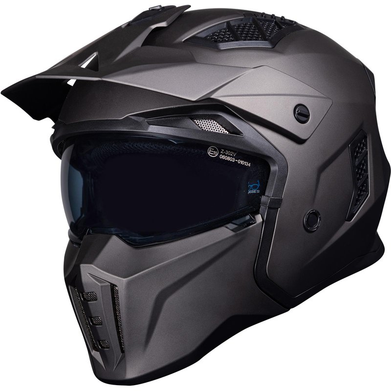 Black Street Fighter Open Face Motorcycle Helmet XS Matt Bronze