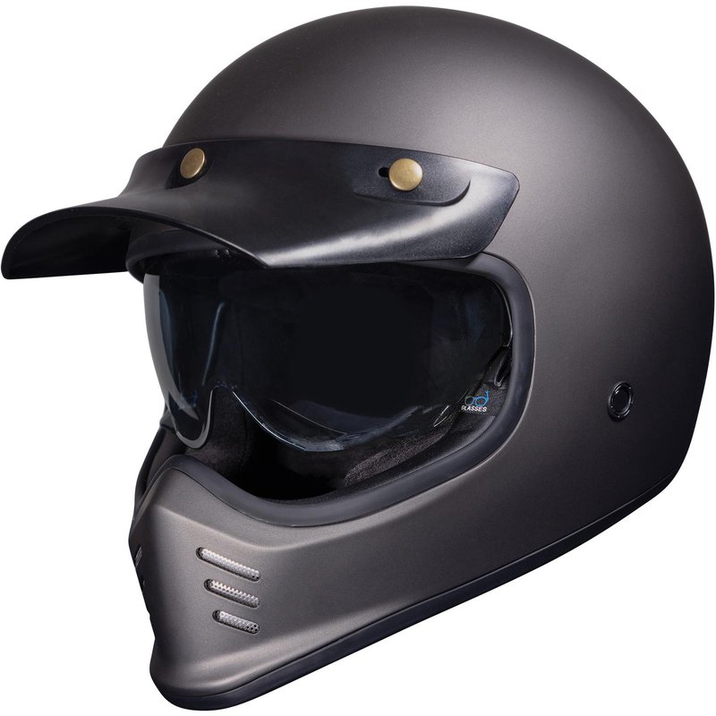 Black Royale II Retro Motorcycle Helmet S Matt Bronze