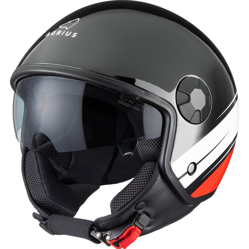 Agrius Score Conoid Open Face Motorcycle Helmet XXL Gloss Black
