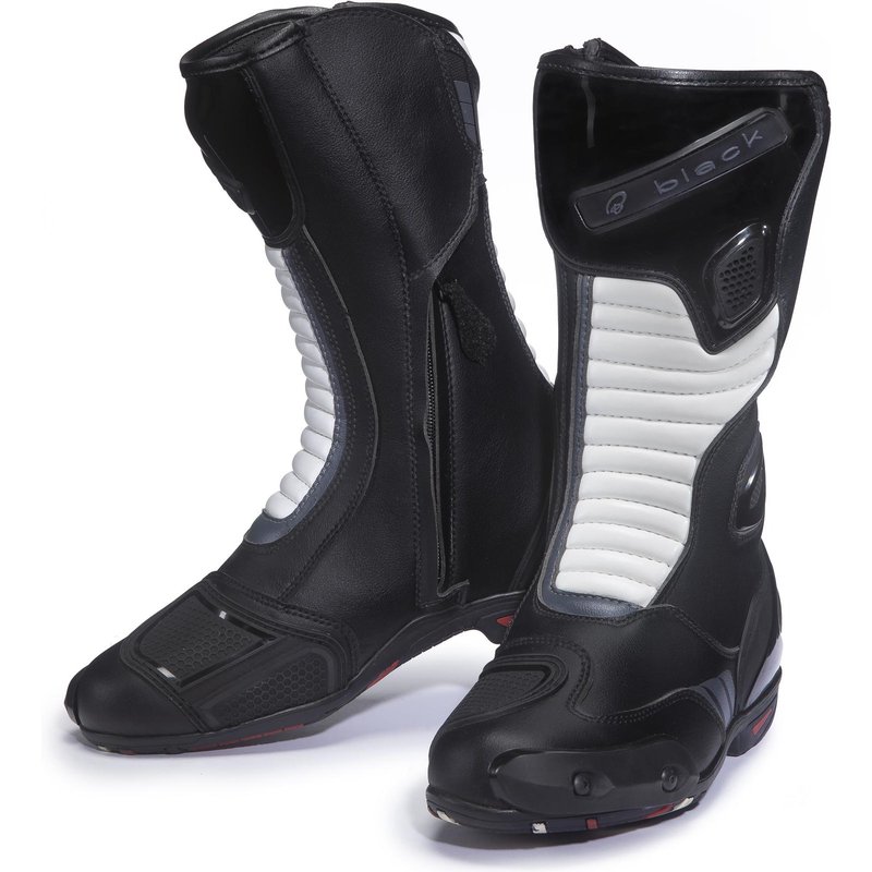 Black Rapid WP Motorcycle Boots 46 Black White (UK 12)