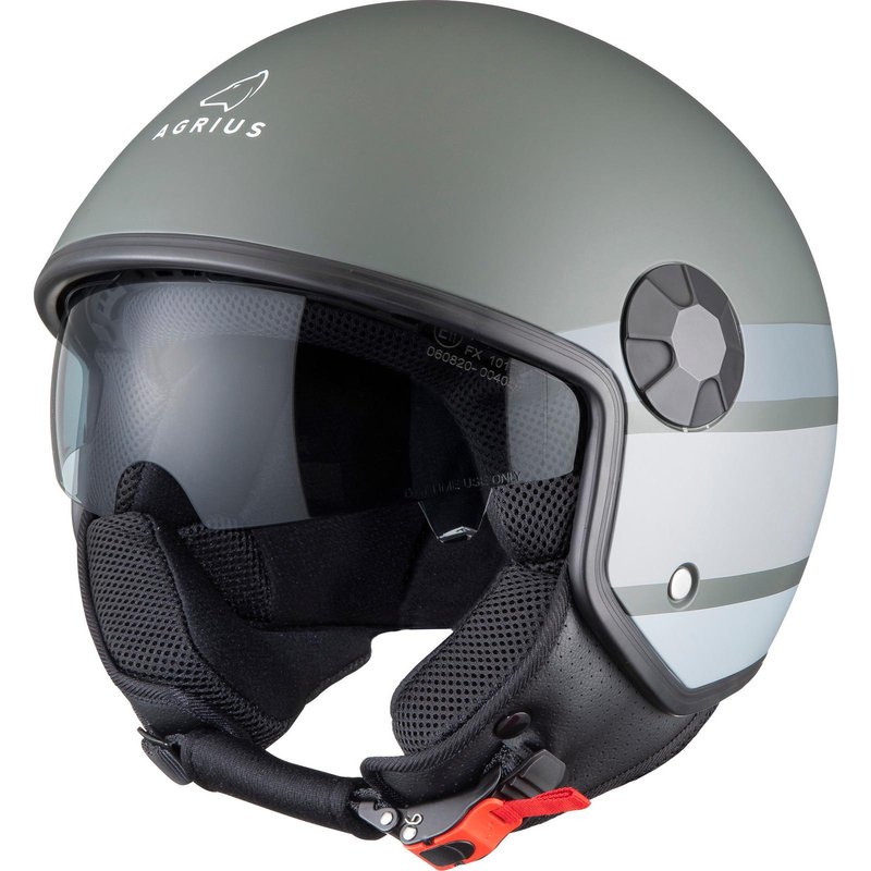 Agrius Score Stria Open Face Motorcycle Helmet XL Matt Grey
