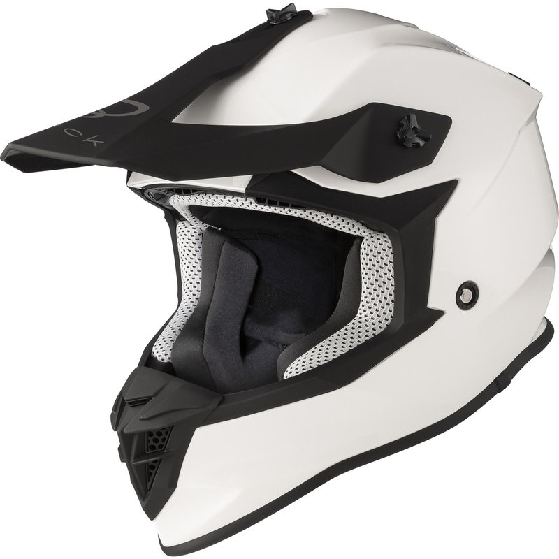 Black Gravel Solid Motocross Helmet XS Gloss White