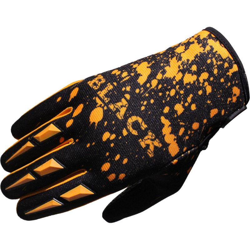Black MX Splat Motocross Gloves L Orange