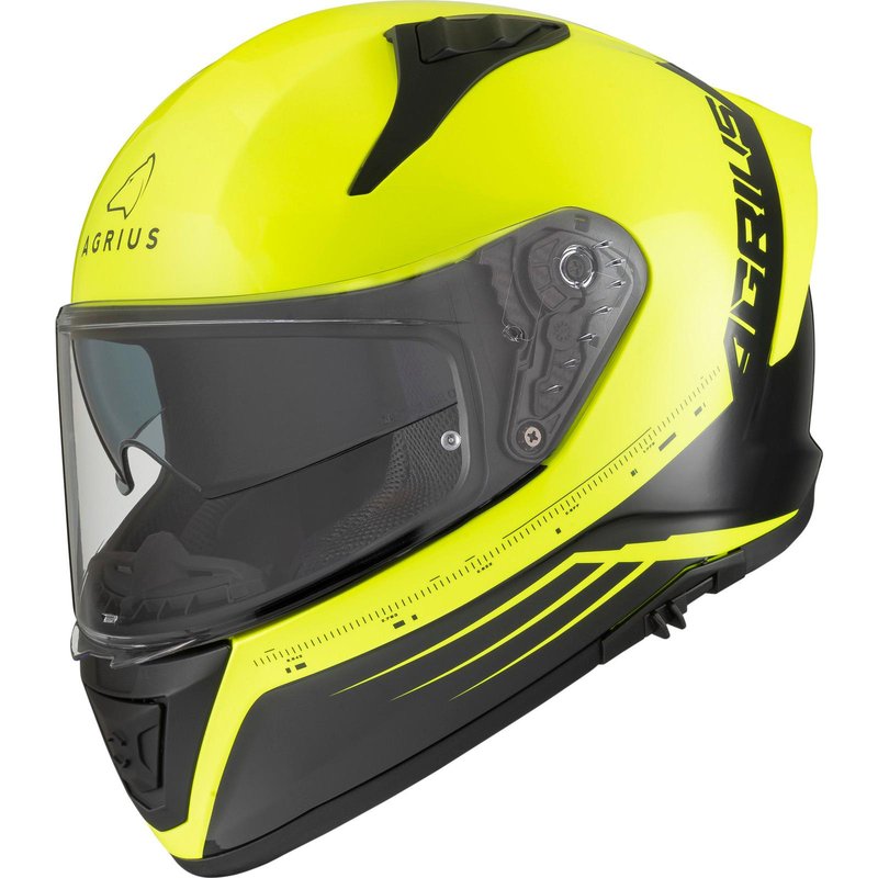 Agrius Storm Calibration Motorcycle Helmet XS Gloss Yellow Black