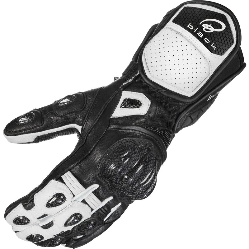 Black Raptor 390 Motorcycle Gloves XL Black White