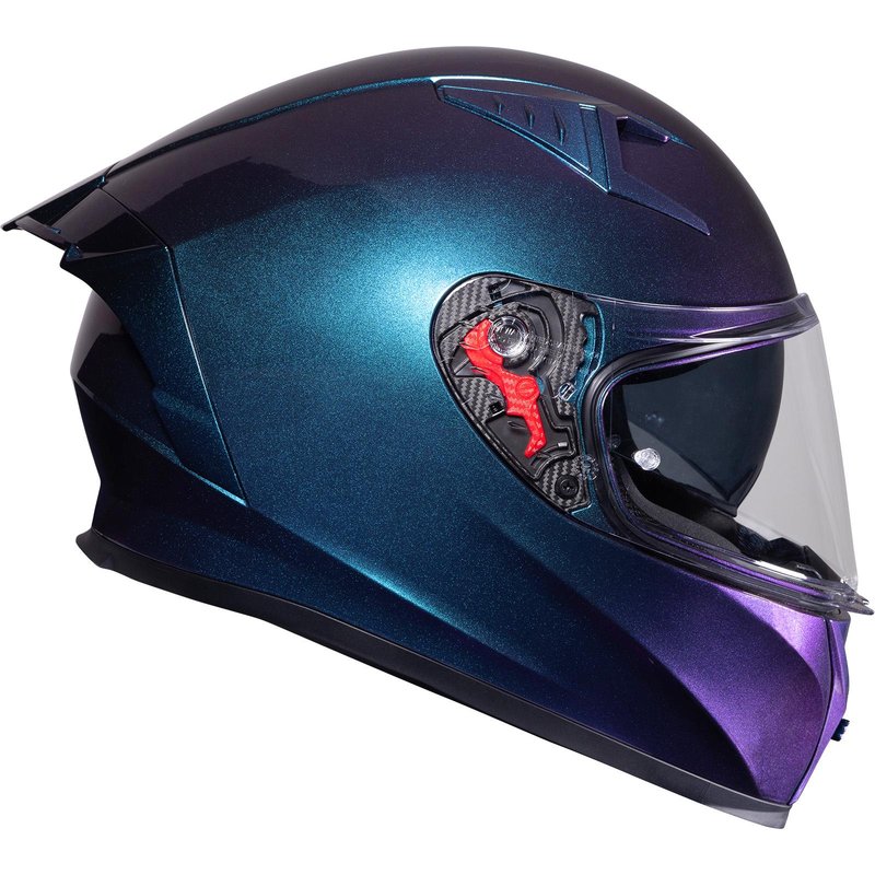 Black Atom Motorcycle Helmet XL Gloss Chameleon Blue