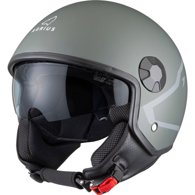 Agrius Score Shield Open Face Motorcycle Helmet XS Matt Grey