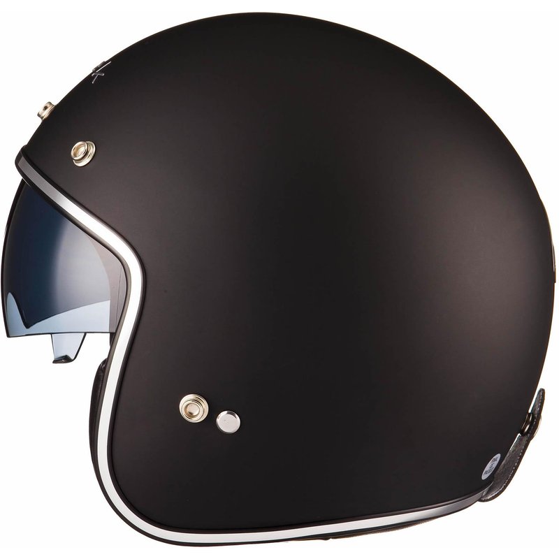 Black Classic Open Face Motorcycle Helmet S Matt Black