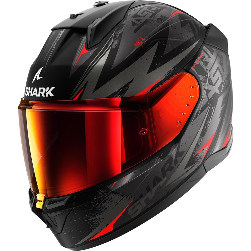 Shark D-Skwal 3 Blast-R Mat Motorcycle Helmet S Matt Black Anthracite Red (KAR)