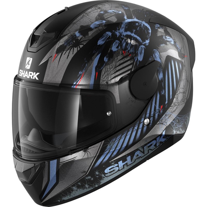 Shark D-Skwal 2 Atraxx Mat Motorcycle Helmet XL Matt Black Anthracite Blue (KAB)
