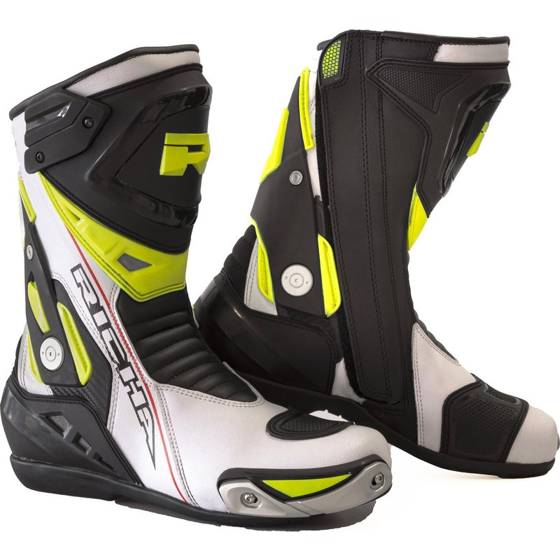 Richa Blade Waterproof Motorcycle Boots 47 White Black Fluo Yellow (UK 13)