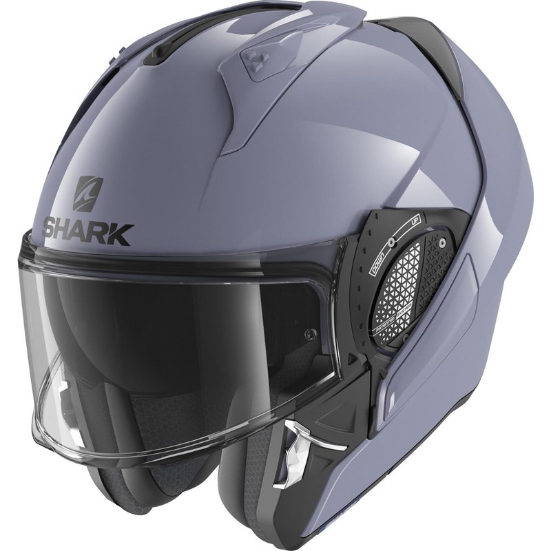 Shark Evo-GT Blank Flip Front Motorcycle Helmet KS (King Size) Gloss Grey (S01)