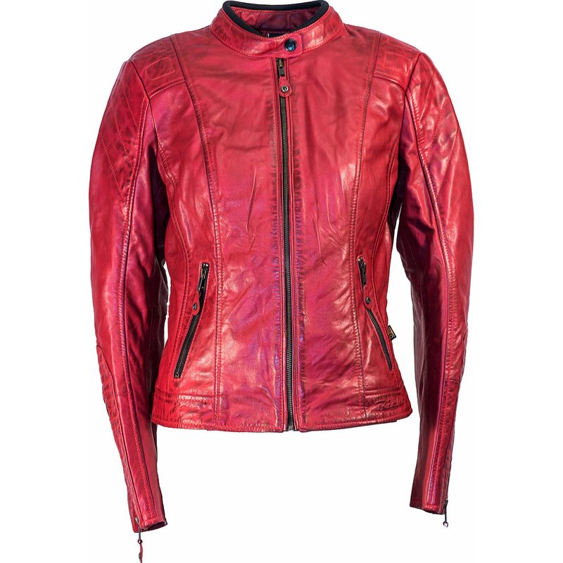 Richa Lausanne Ladies Leather Motorcycle Jacket 14 Red