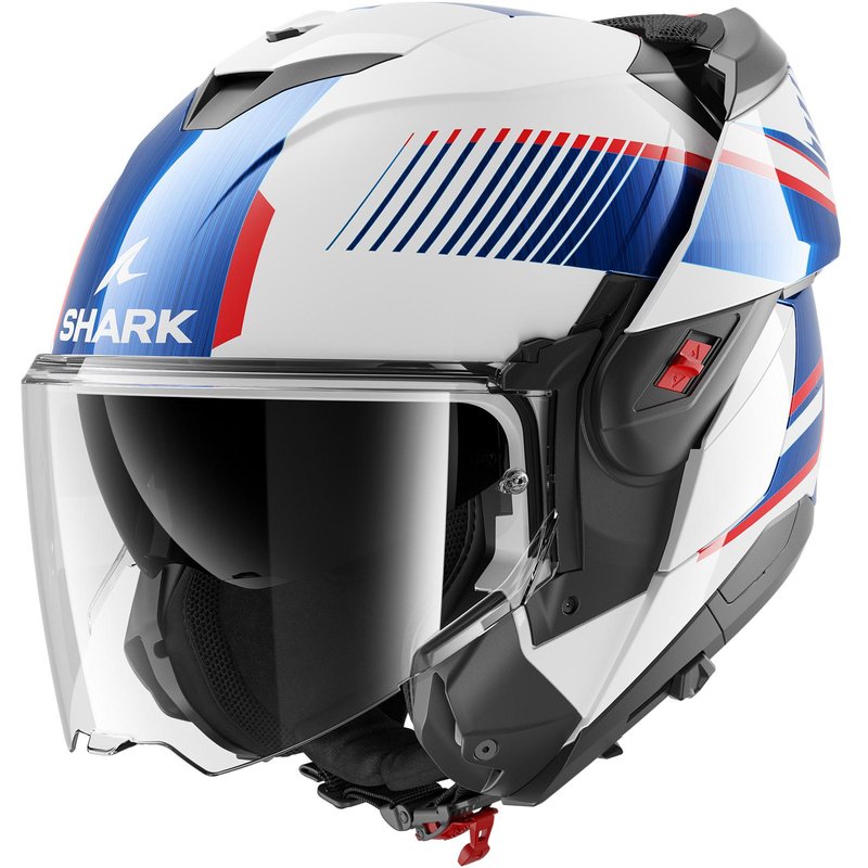 Shark Oxo Sikter Flip Front Motorcycle Helmet XS White Chrome Blue (WUB)