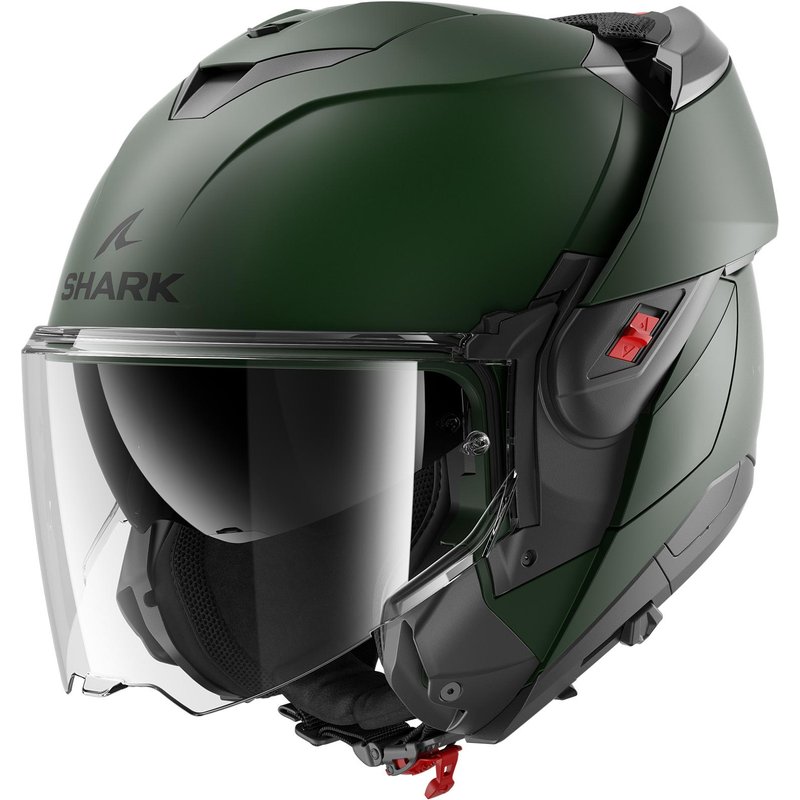 Shark Oxo Blank Mat Flip Front Motorcycle Helmet XXL Matt Dark Green (G02)