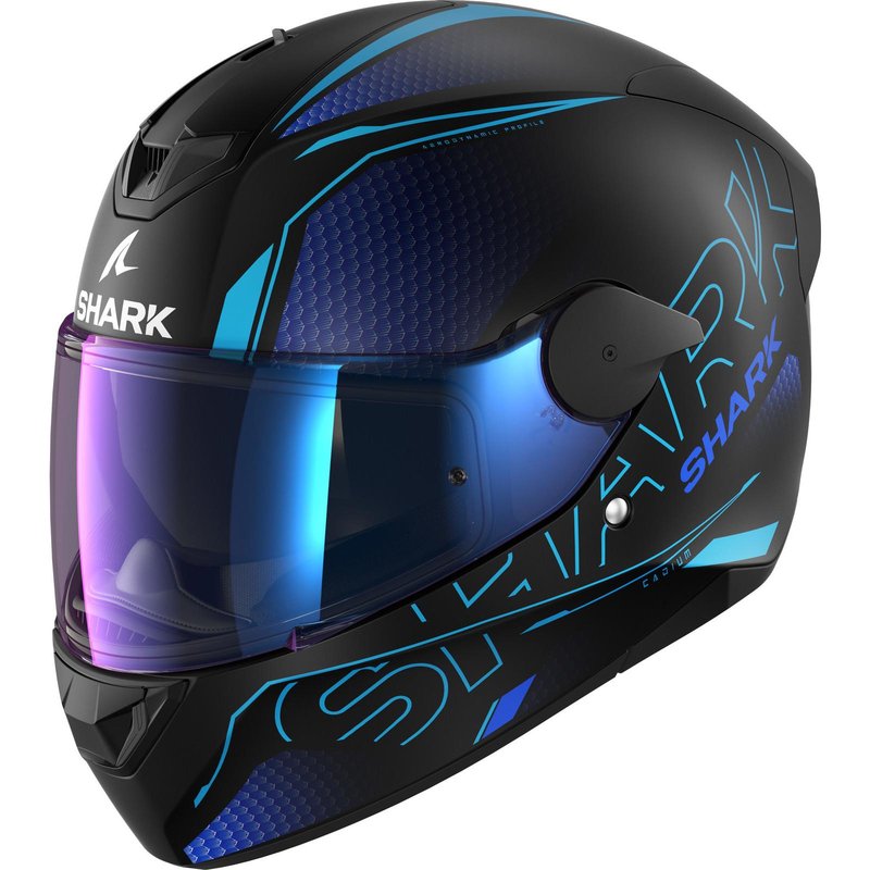 Shark D-Skwal 2 Cadium Motorcycle Helmet M Matt Black Blue (KBK)
