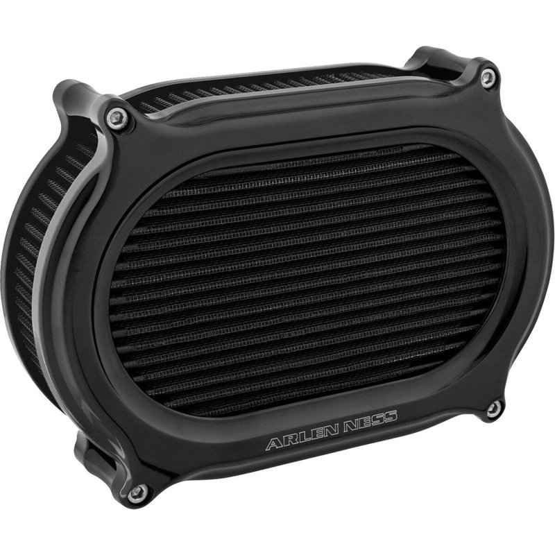 600-169 - Arlen Ness Stage 2 Oval Air Cleaner Kit For Harley Davidson FLSTC1690 2016-2017 - All Black