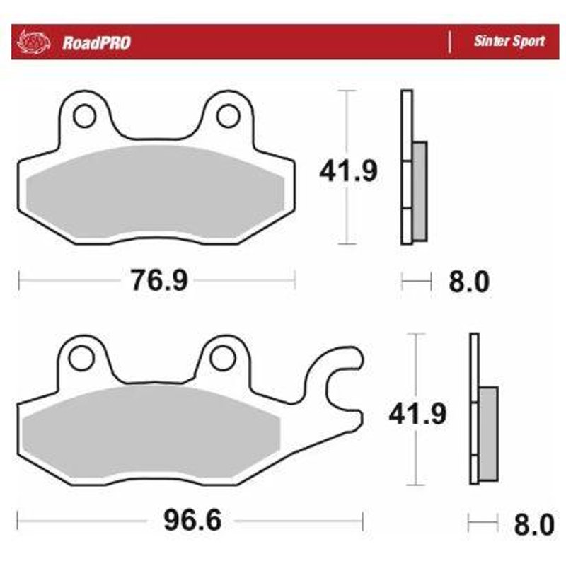 402905 - Moto Master RoadPro Sinter Sport Brake Pads For Kawasaki BN125 2000 Fits Front Left Or Right