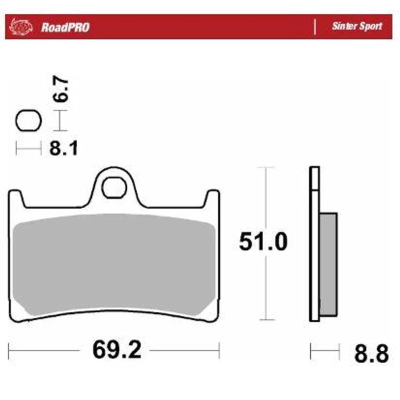 402805 - Moto Master RoadPro Sinter Sport Brake Pads For Yamaha BT 1100 2002-2006 Fits Front Left Or Right