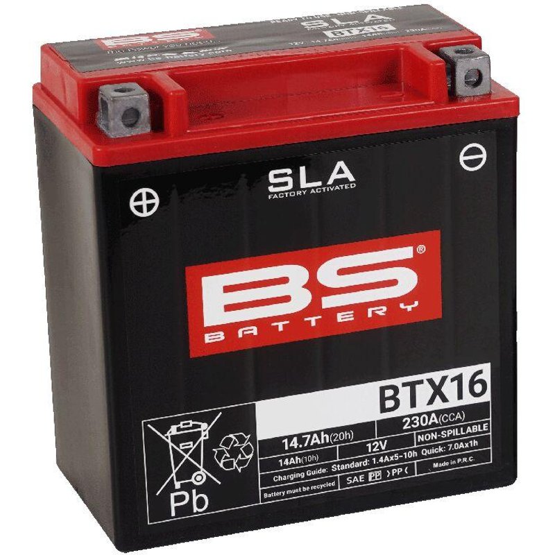 300763 - BS Battery SLA AGM Battery For Gilera FUOCO 500 I.E. 2007-2013 - Black