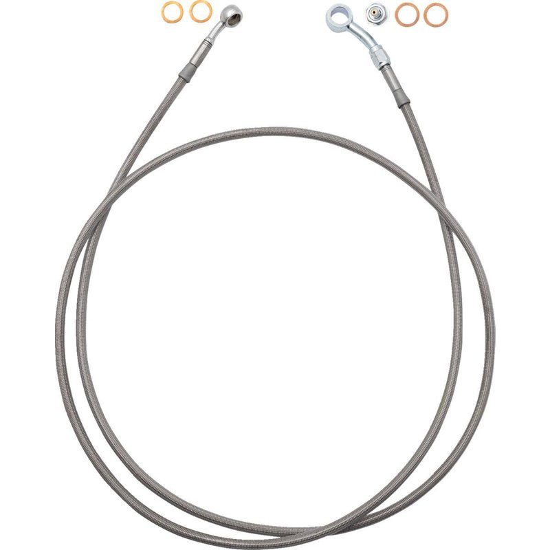 110062 - Fat Baggers Inc. EZ Install Brake Hose For Harley Davidson FLTRK 1868 2020-2024 - Stainless Steel 157.5cm