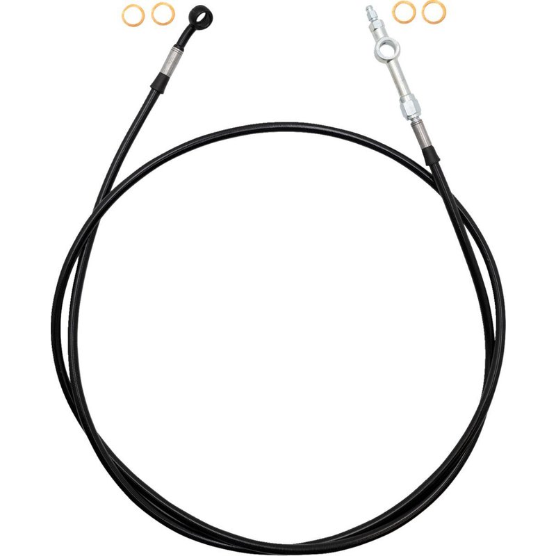 120063-B - Fat Baggers Inc. EZ Install Brake Hose For Harley Davidson FLHT 1584 2008-2010 - Black 160cm