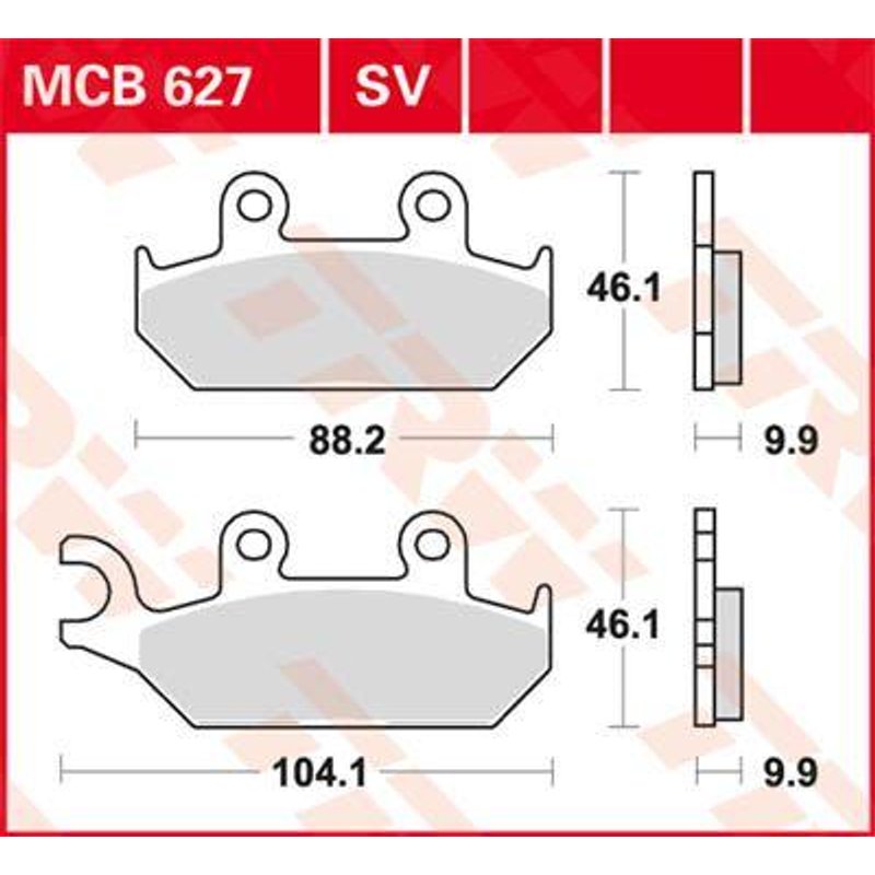MCB627 - TRW All Round Sintered Metal Brake Pads For Yamaha XT500 E 1990-2002 Front